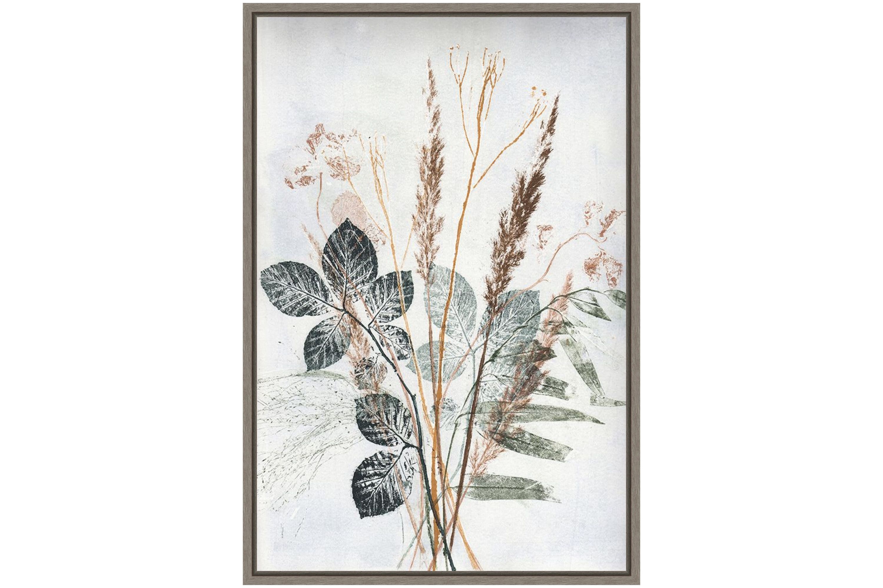 Bouquet 2 Natural Framed Canvas Wall Art Print