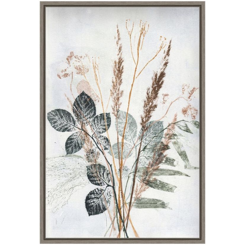 Bouquet 2 Natural Framed Canvas Wall Art Print