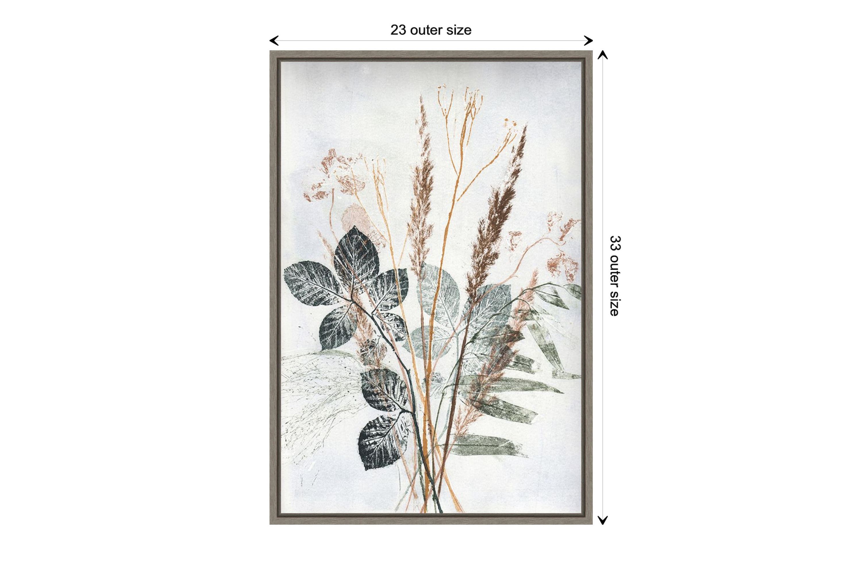 Bouquet 2 Natural Framed Canvas Wall Art Print