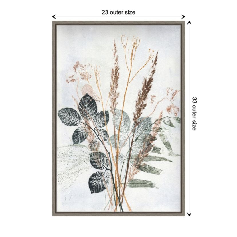 Bouquet 2 Natural Framed Canvas Wall Art Print