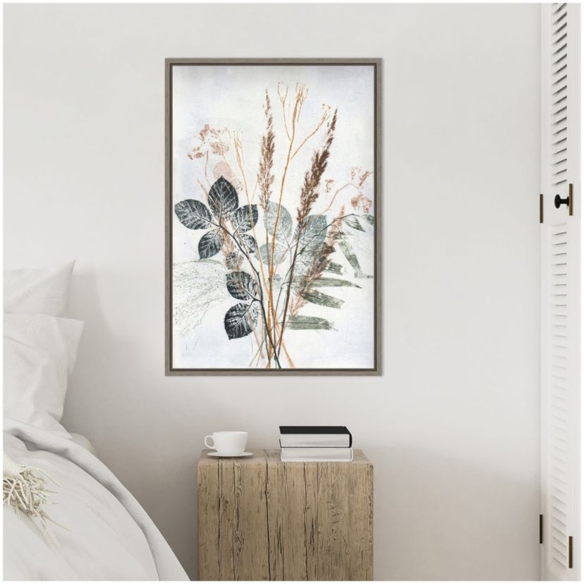 Bouquet 2 Natural Framed Canvas Wall Art Print