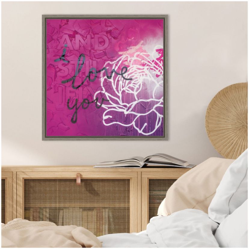 Lotus Love Framed Canvas Wall Art Print