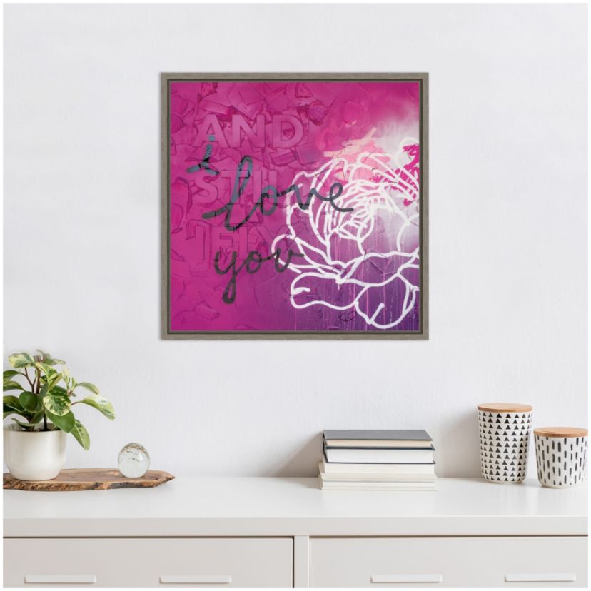 Lotus Love Framed Canvas Wall Art Print