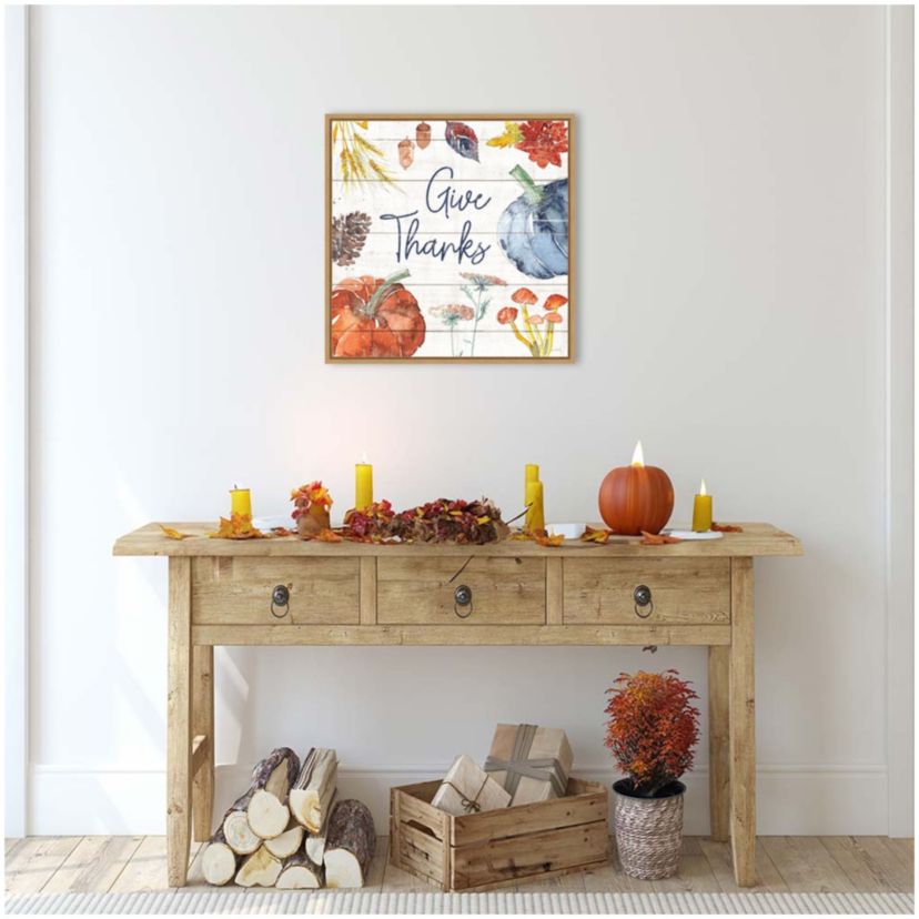 Fall Flair VI Shiplap Framed Canvas Wall Art Print