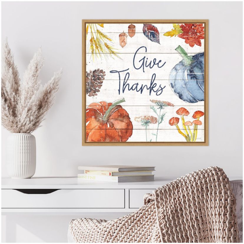 Fall Flair VI Shiplap Framed Canvas Wall Art Print