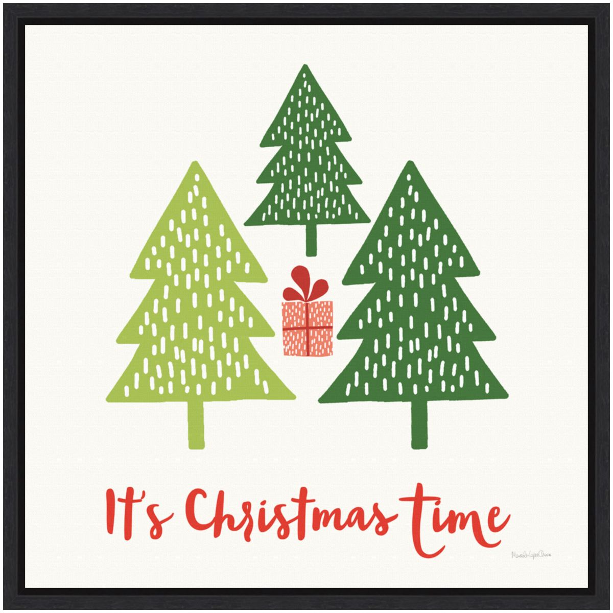 Merry Everything IV Script Framed Canvas Wall Art Print