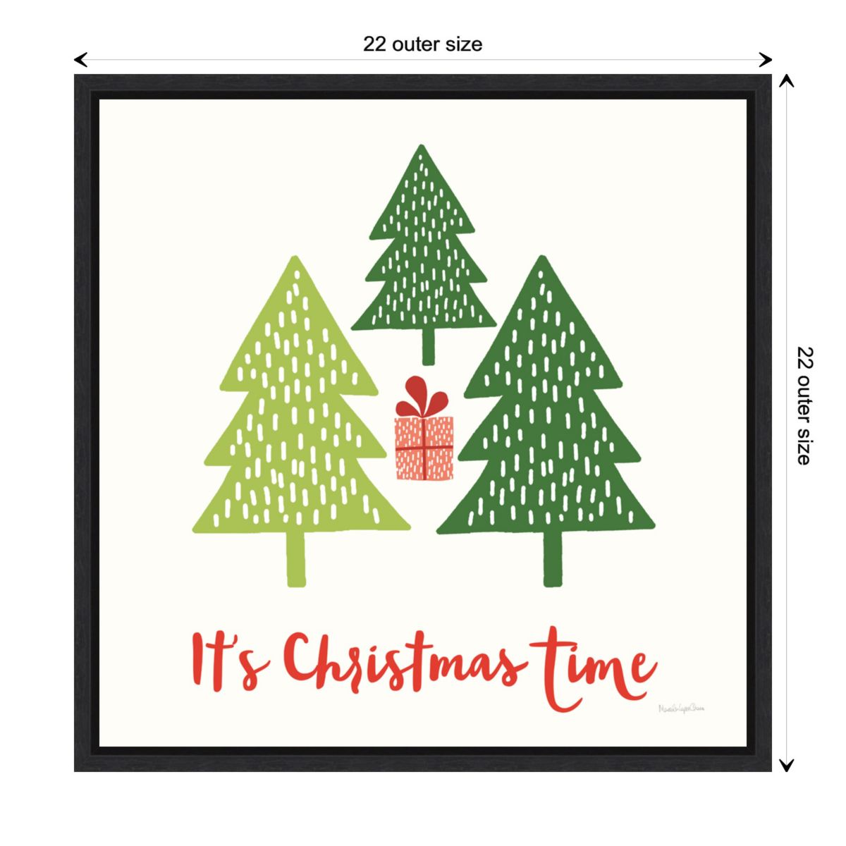 Merry Everything IV Script Framed Canvas Wall Art Print