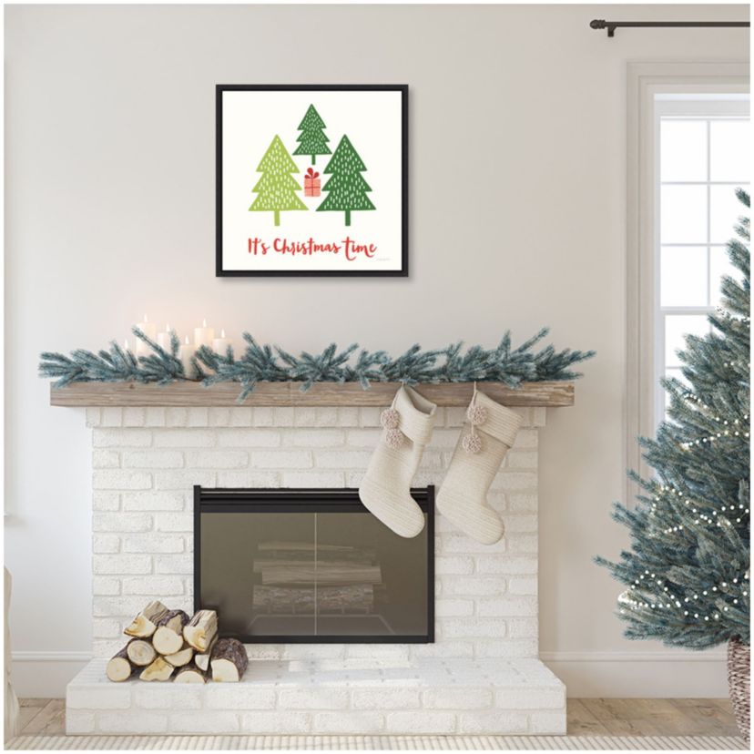 Merry Everything IV Script Framed Canvas Wall Art Print