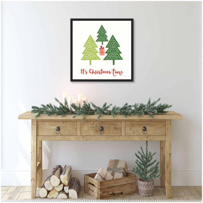 Merry Everything IV Script Framed Canvas Wall Art Print