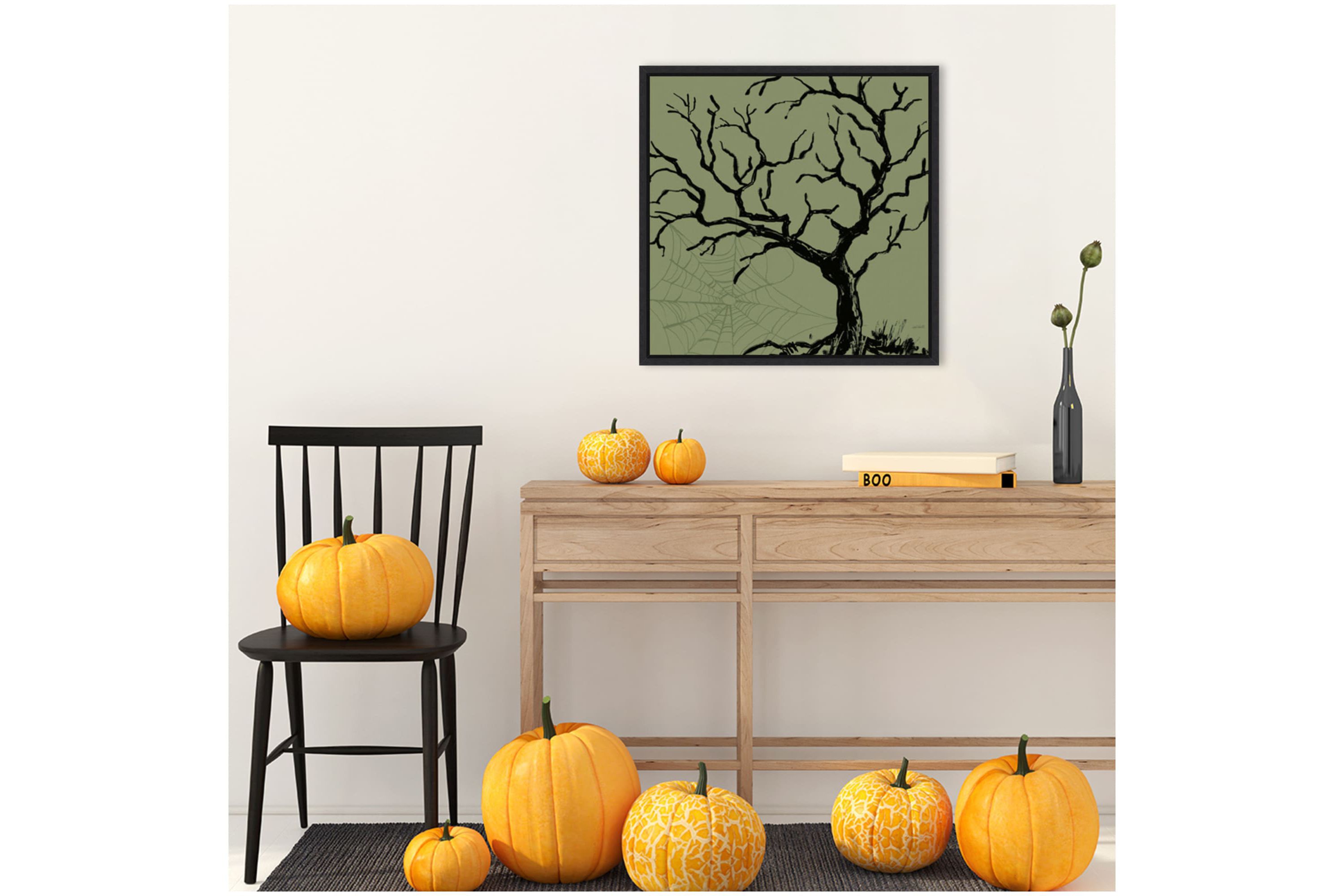 Haunted Halloween V Framed Canvas Wall Art Print