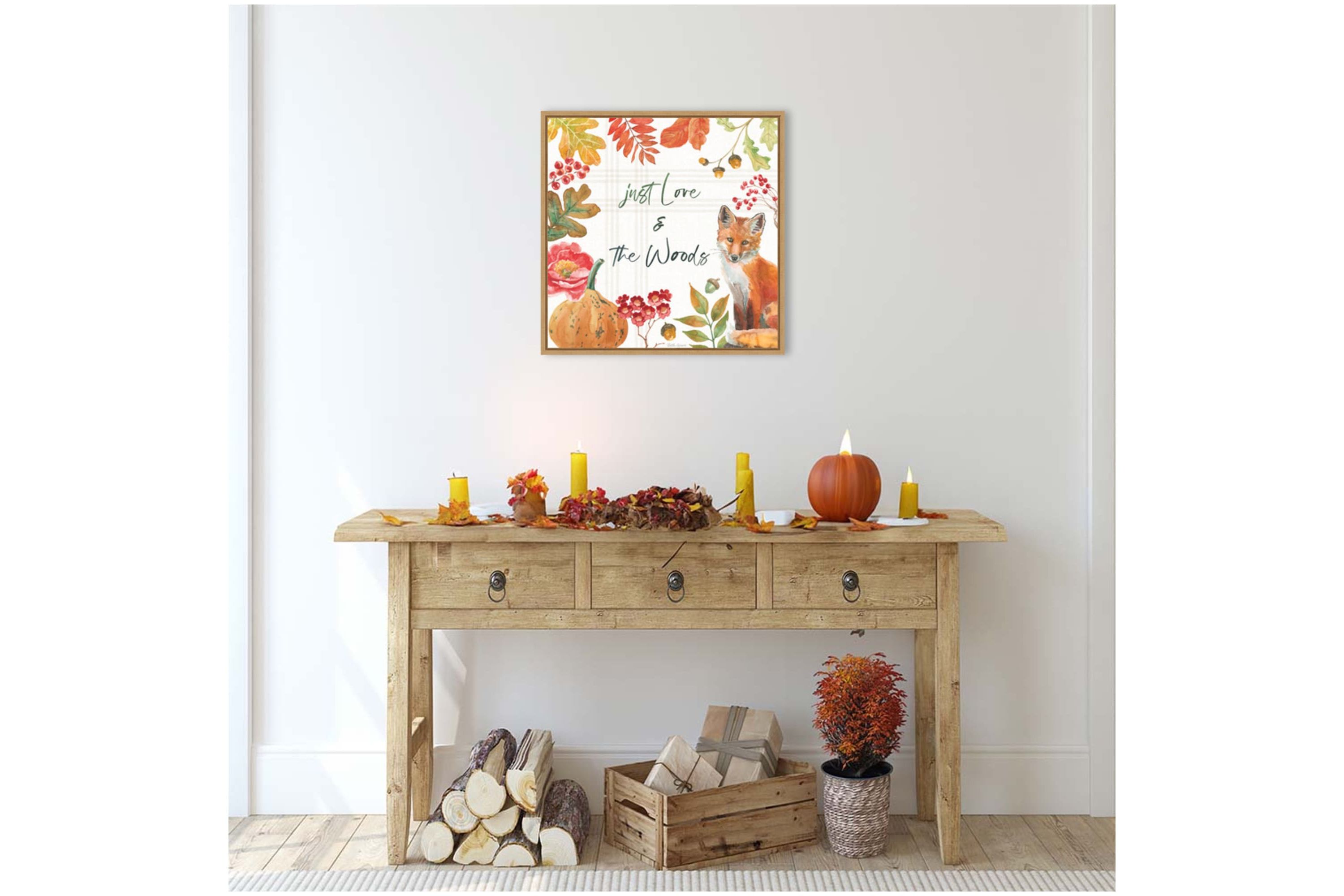 Wooded Harvest VII Framed Canvas Wall Art Print