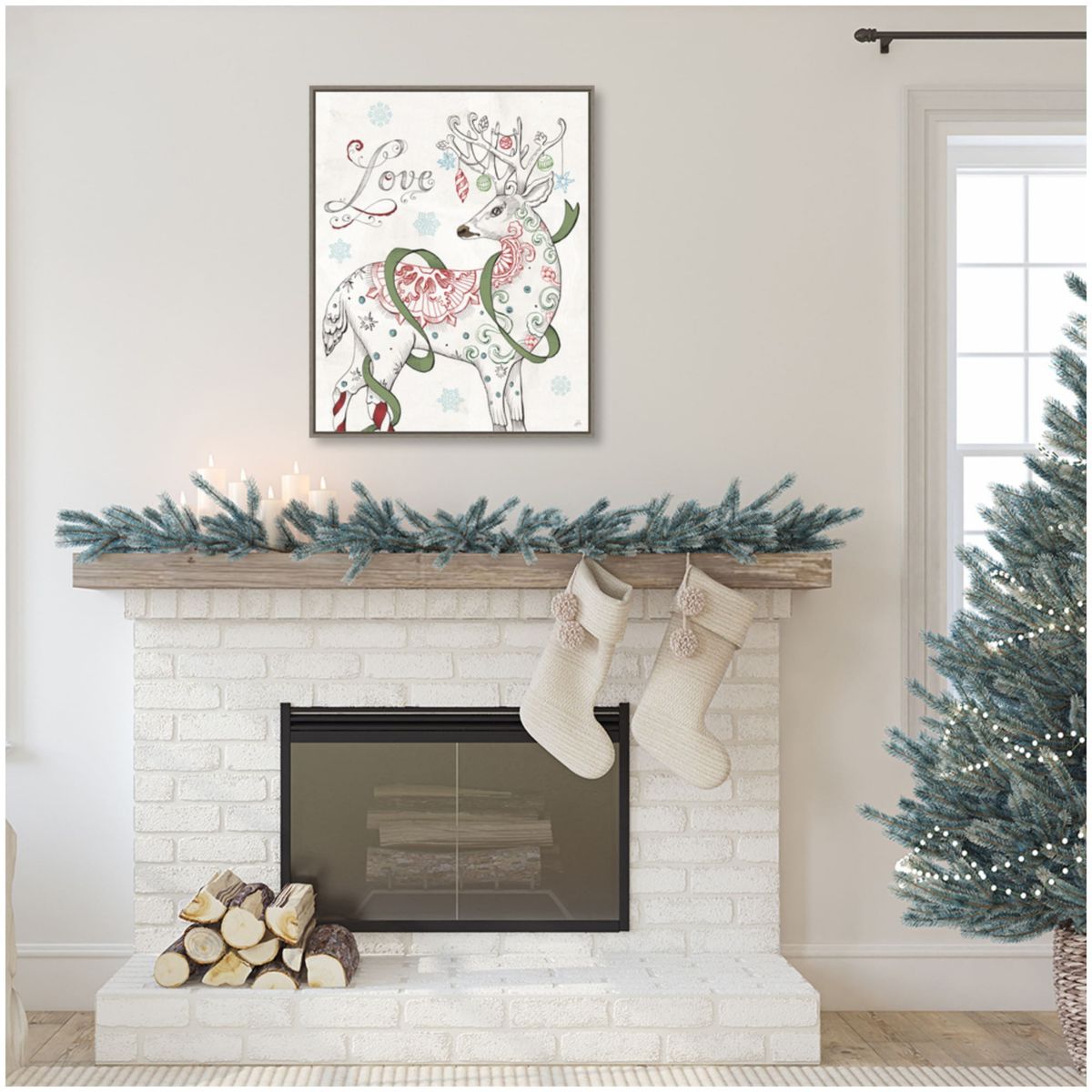 Christmas Season V Framed Canvas Wall Art Print