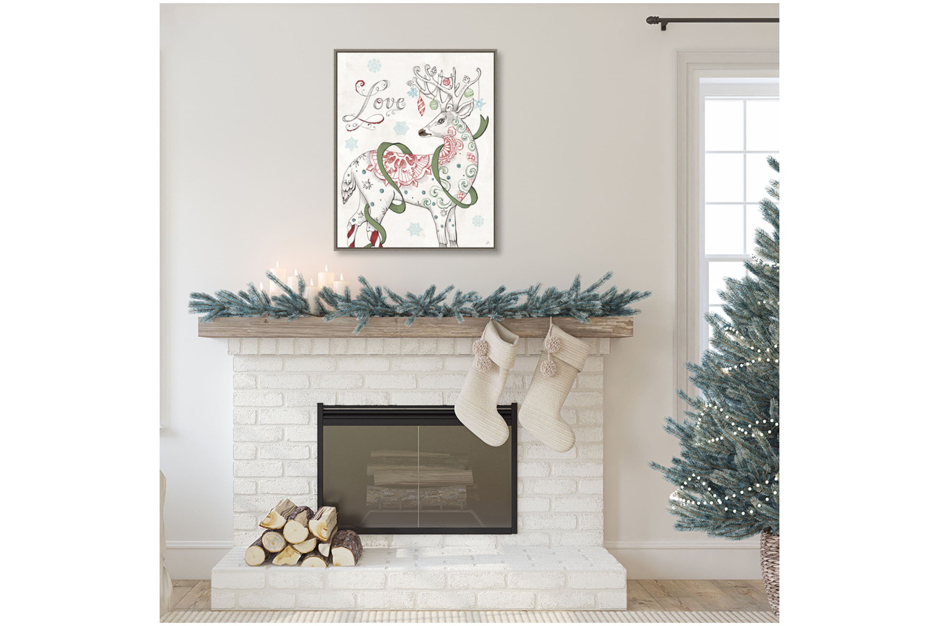 Christmas Season V Framed Canvas Wall Art Print