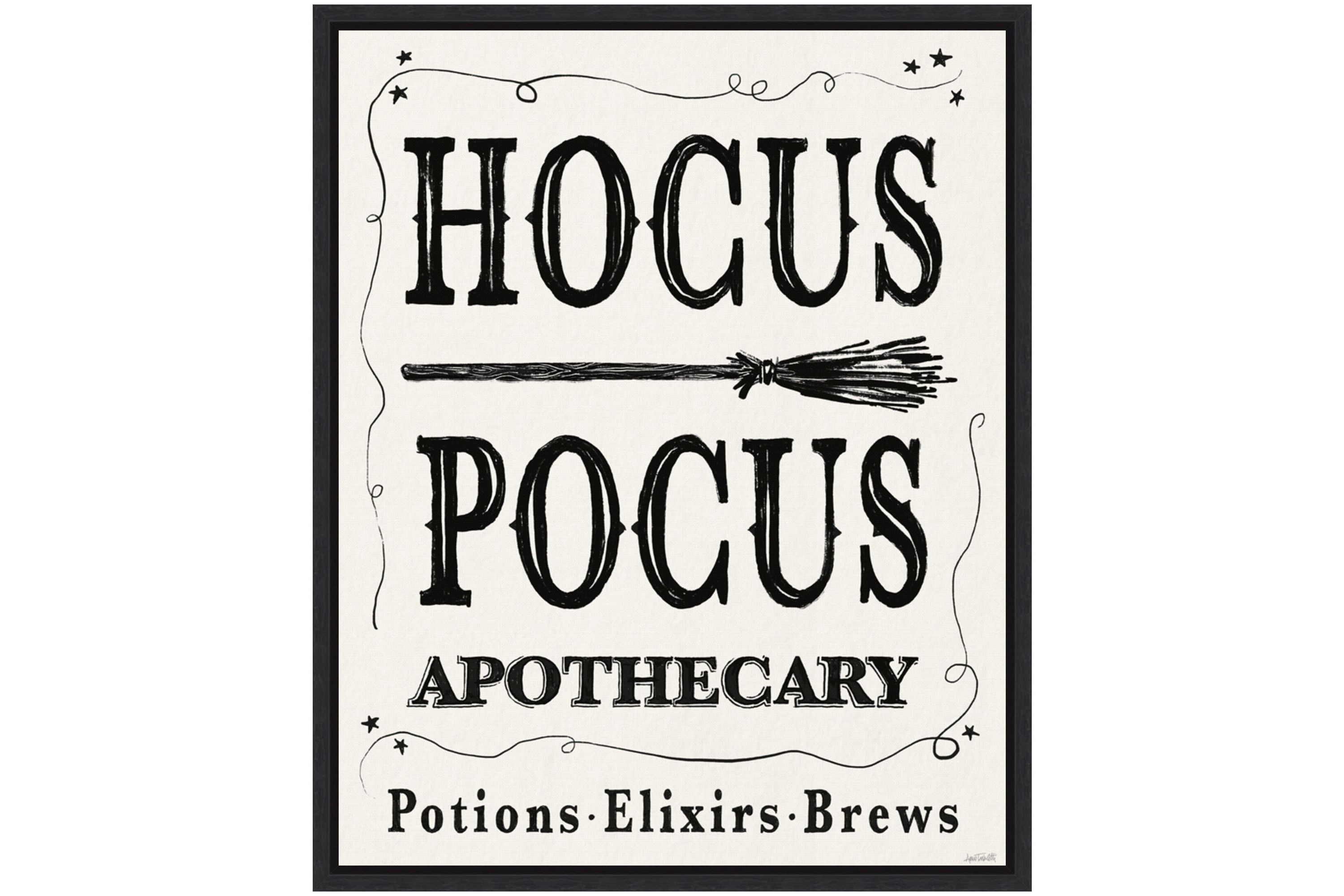 Hocus Pocus Halloween Black Framed Canvas Wall Art Print