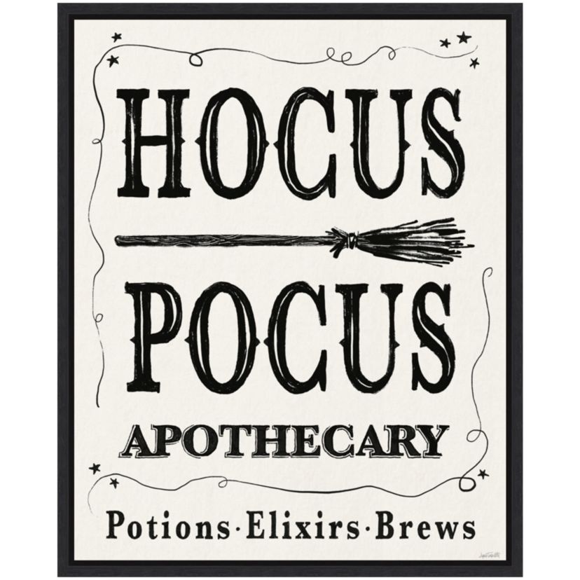Hocus Pocus Halloween Black Framed Canvas Wall Art Print