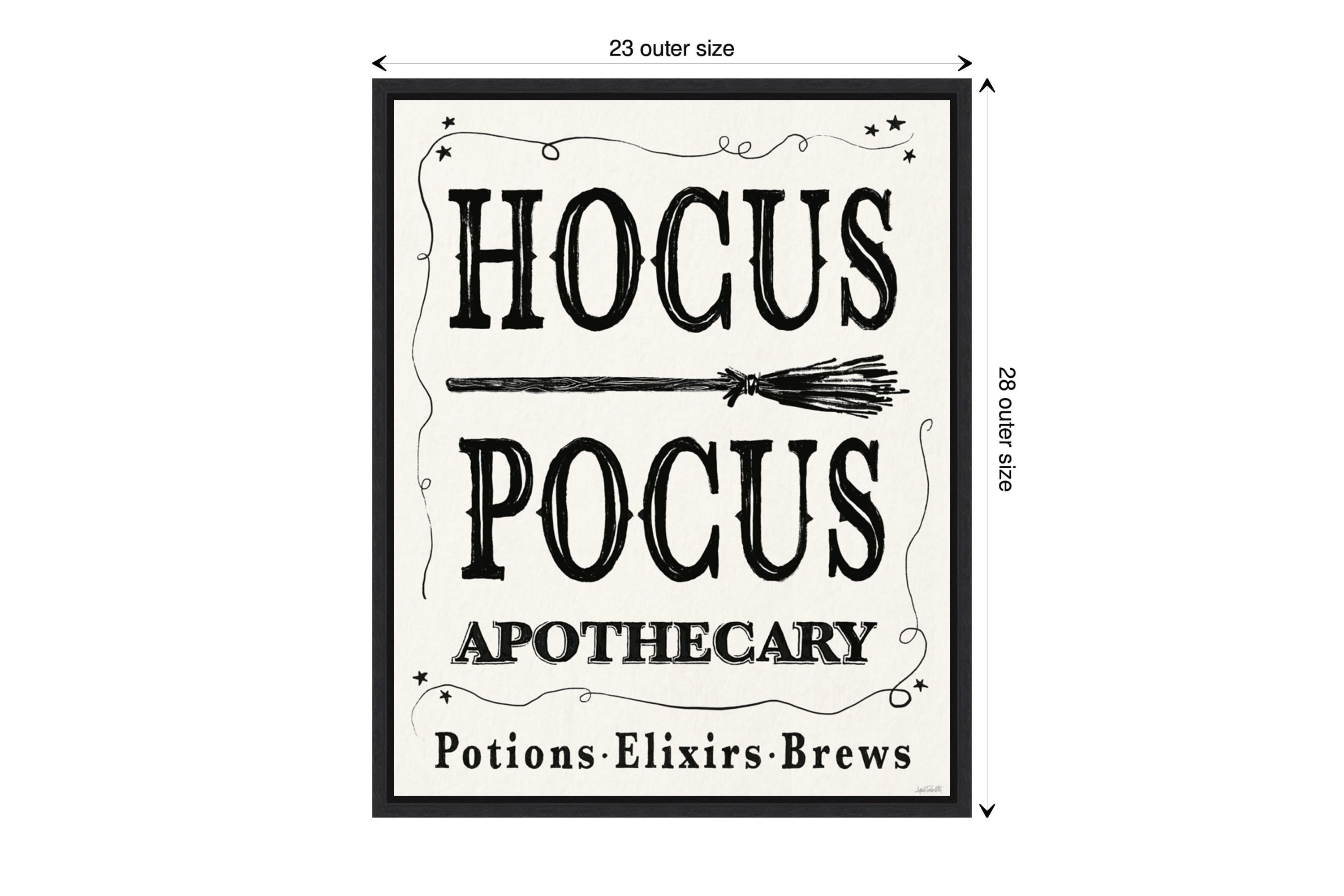 Hocus Pocus Halloween Black Framed Canvas Wall Art Print