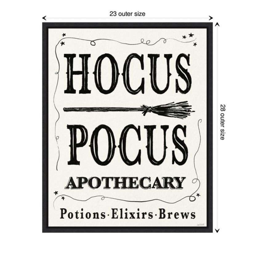 Hocus Pocus Halloween Black Framed Canvas Wall Art Print