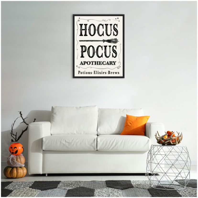 Hocus Pocus Halloween Black Framed Canvas Wall Art Print