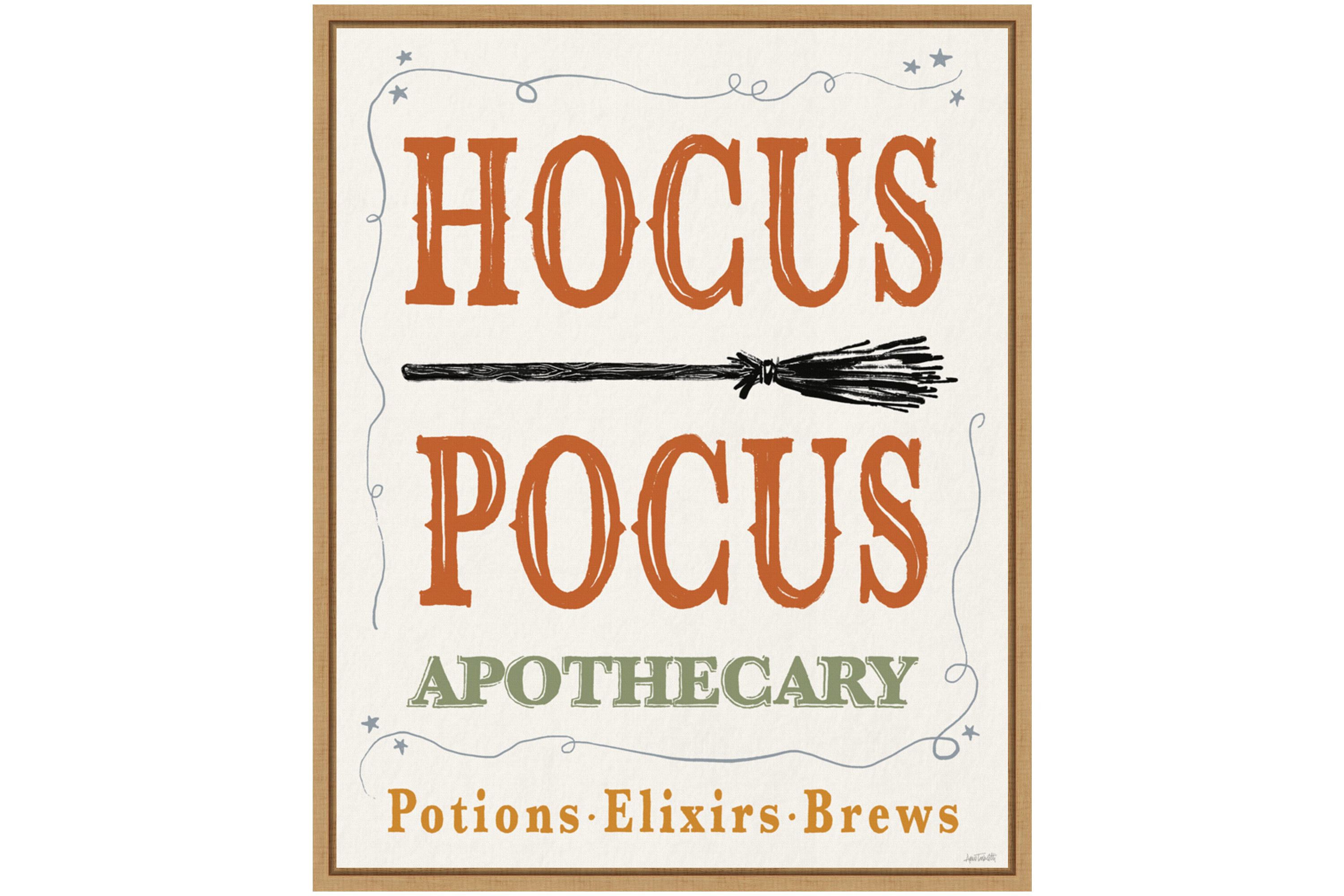 Hocus Pocus Halloween Color Framed Canvas Wall Art Print
