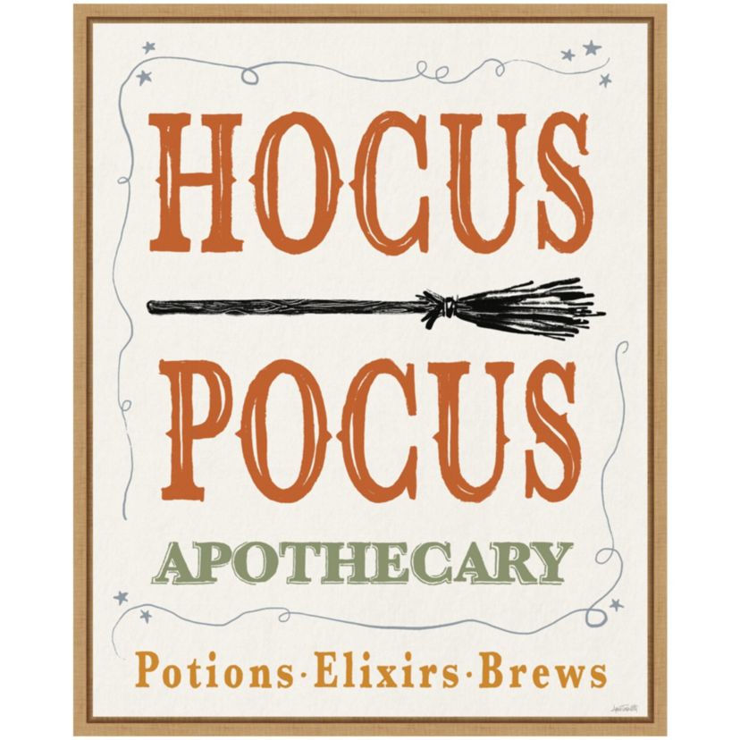 Hocus Pocus Halloween Color Framed Canvas Wall Art Print