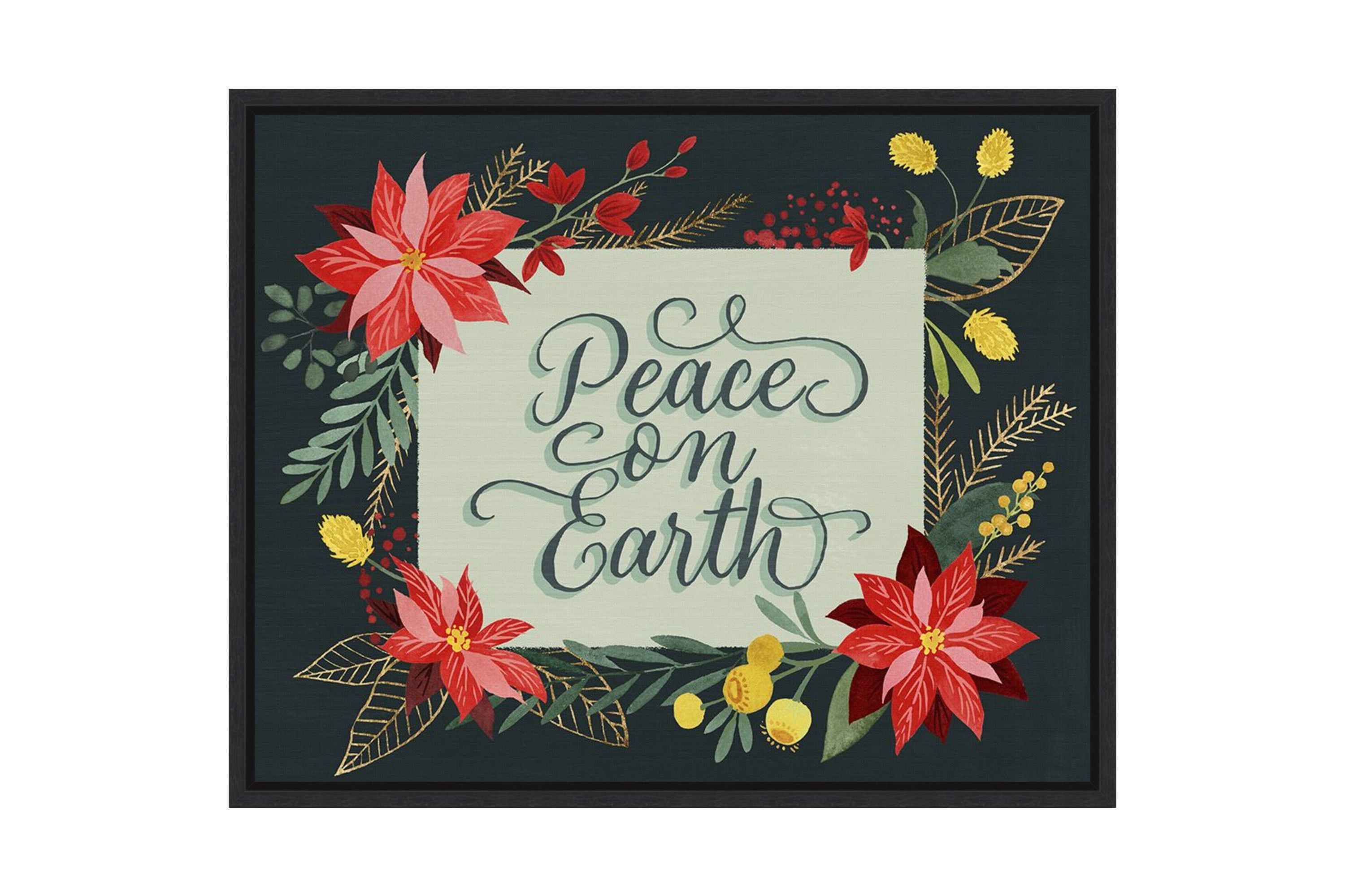 Bright Christmas Night II Framed Canvas Wall Art Print