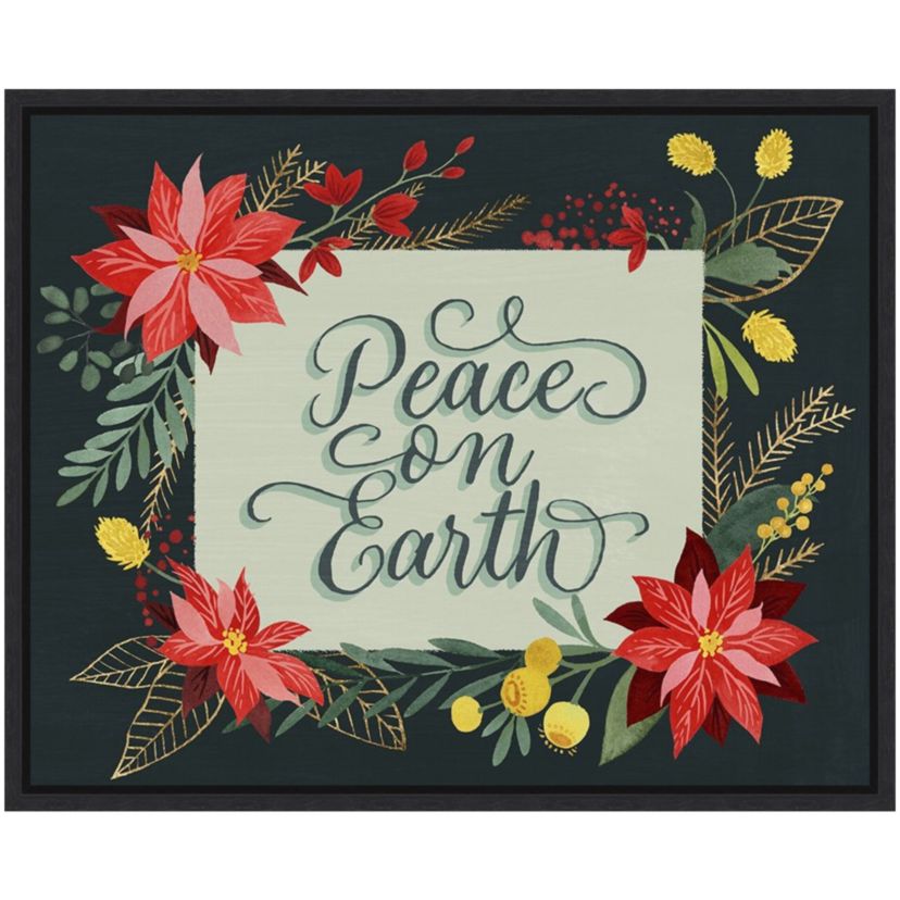 Bright Christmas Night II Framed Canvas Wall Art Print