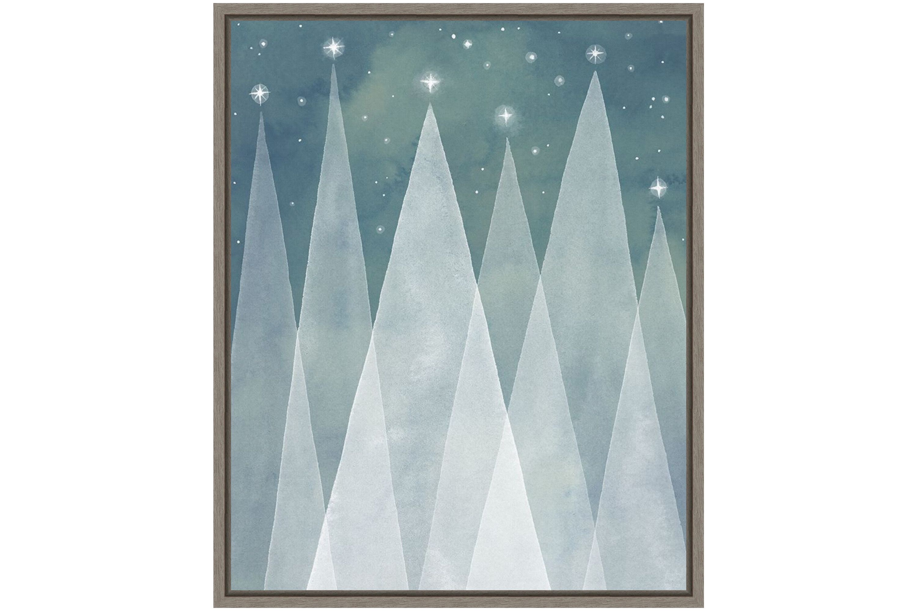 Mod Evergreens II Framed Canvas Wall Art Print
