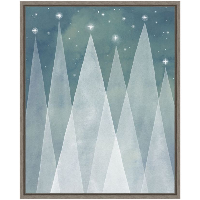 Mod Evergreens II Framed Canvas Wall Art Print