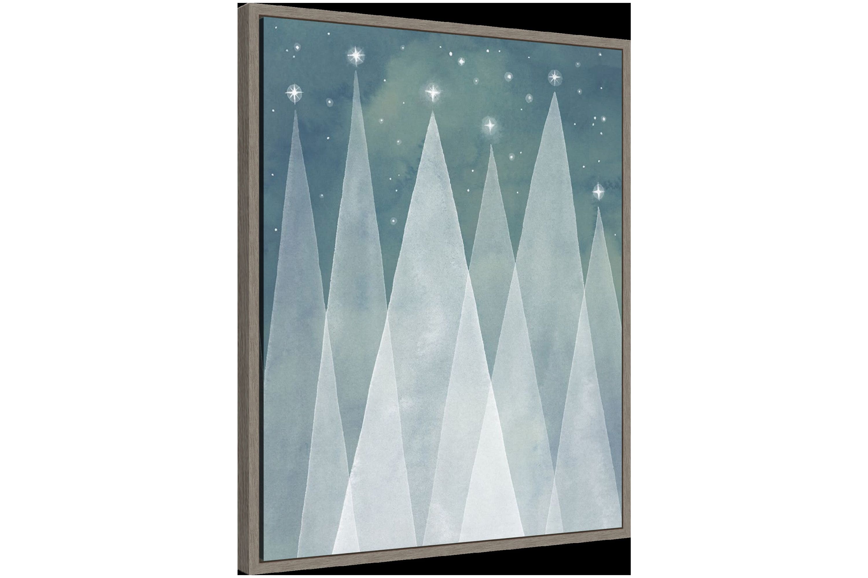 Mod Evergreens II Framed Canvas Wall Art Print