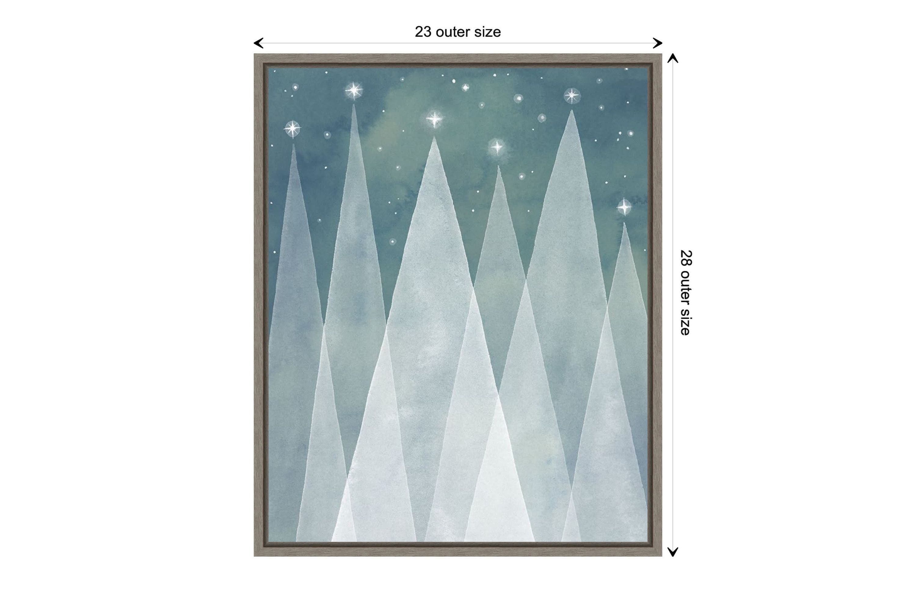 Mod Evergreens II Framed Canvas Wall Art Print