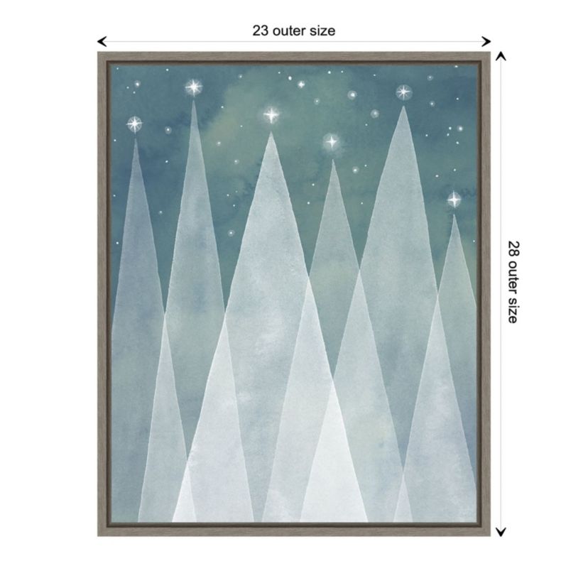 Mod Evergreens II Framed Canvas Wall Art Print