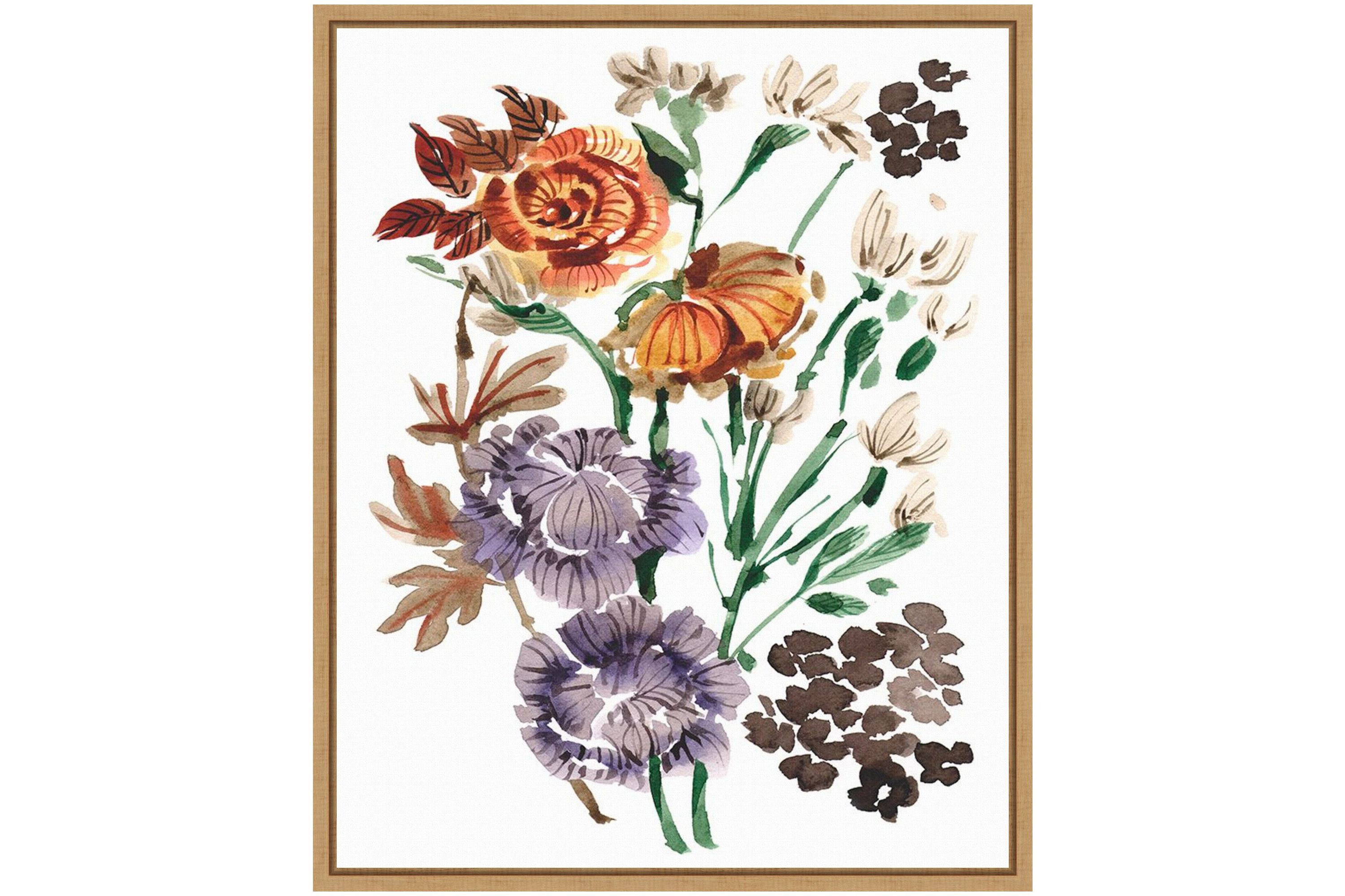 Autumn Garden Bouquet I Framed Canvas Wall Art Print