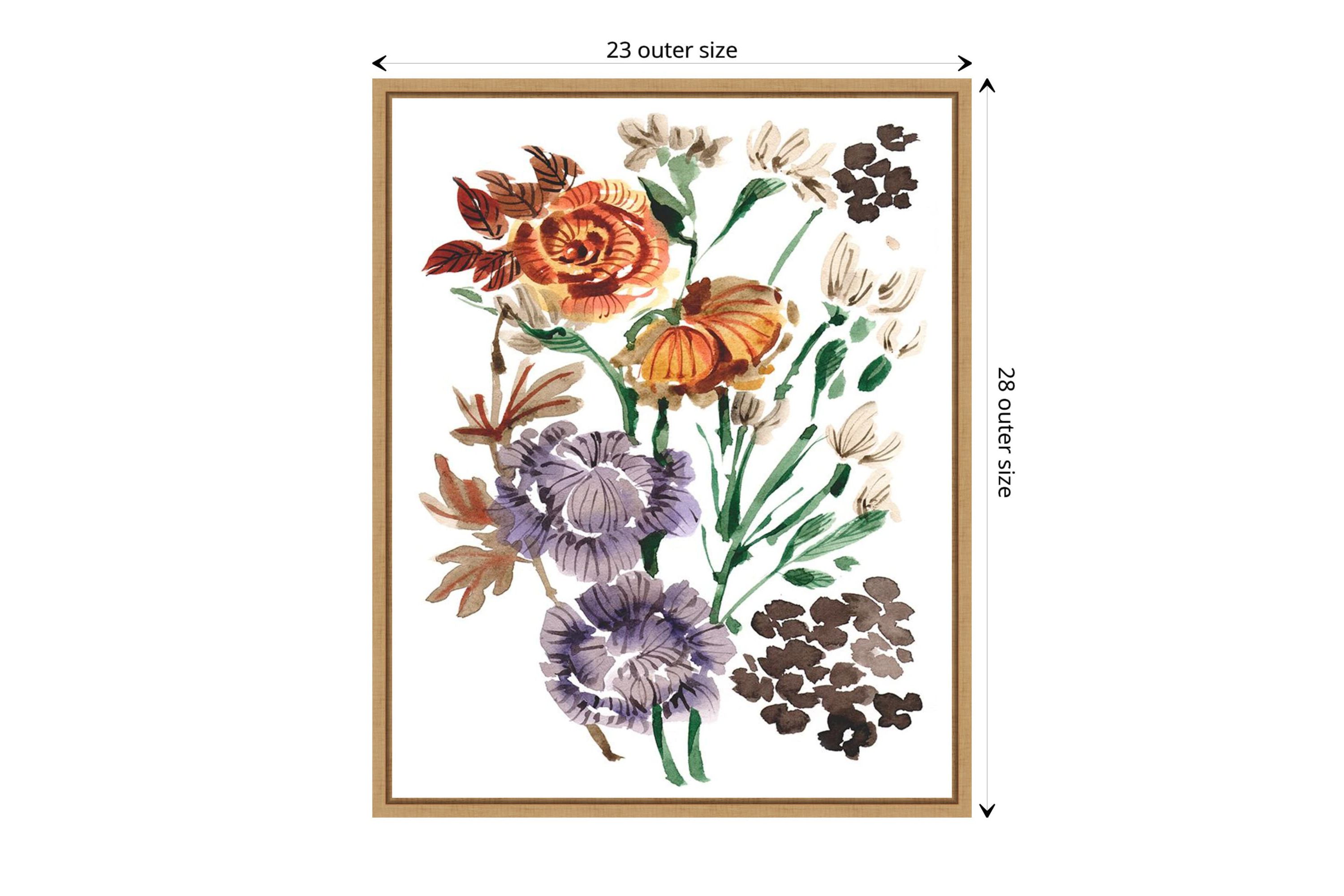 Autumn Garden Bouquet I Framed Canvas Wall Art Print
