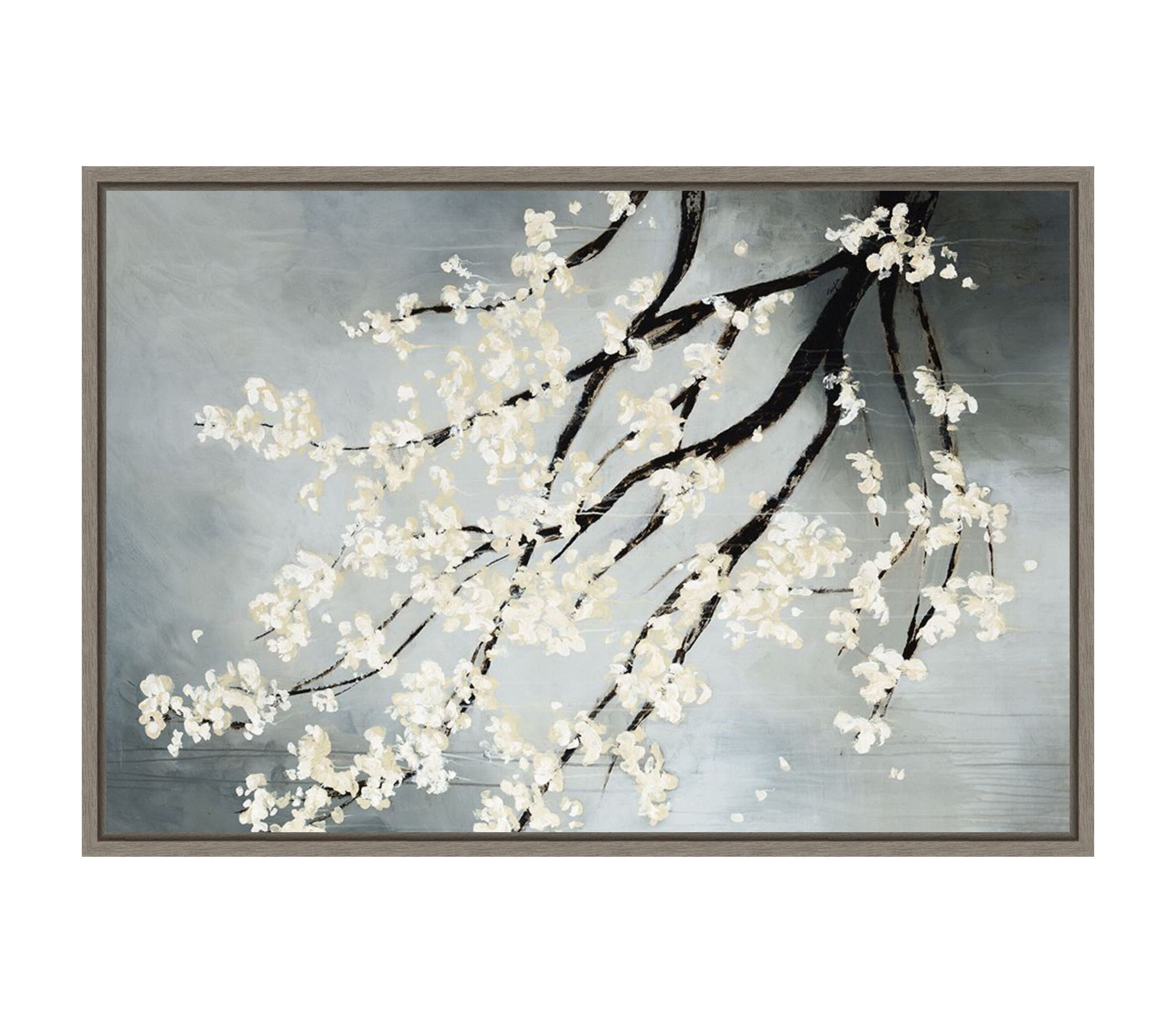 Cherry Tree Blossoms Framed Canvas Wall Art Print