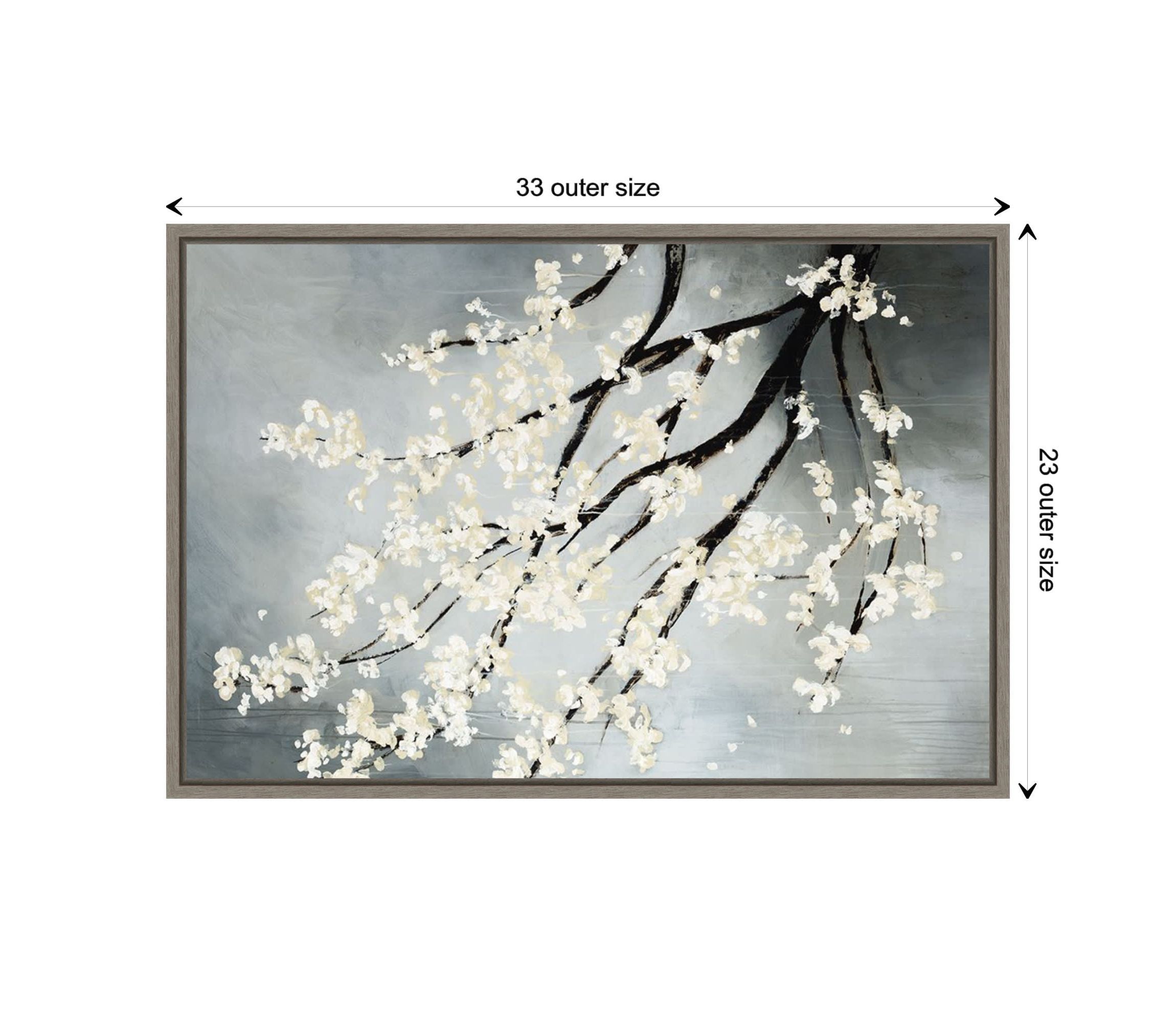 Cherry Tree Blossoms Framed Canvas Wall Art Print