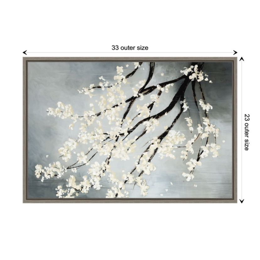 Cherry Tree Blossoms Framed Canvas Wall Art Print