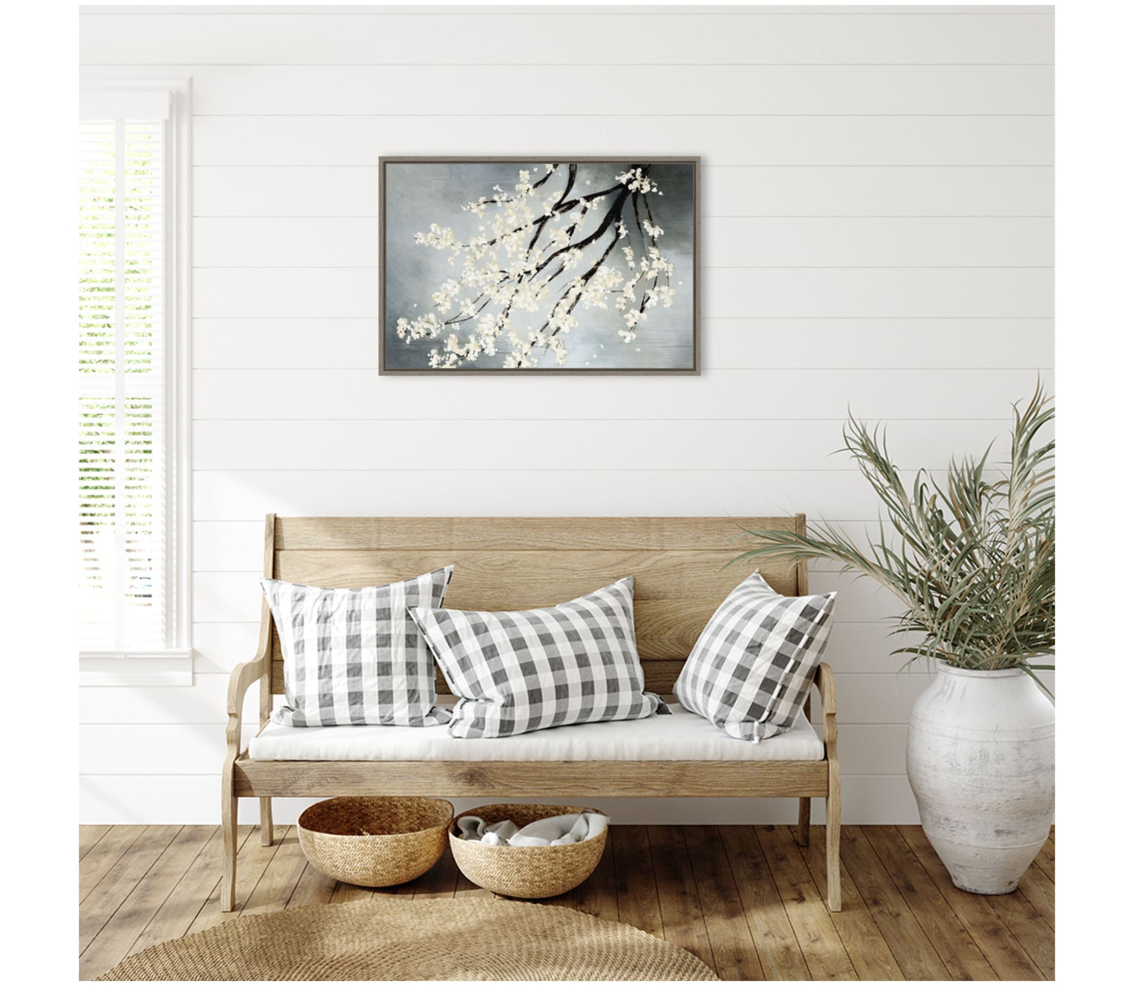 Cherry Tree Blossoms Framed Canvas Wall Art Print