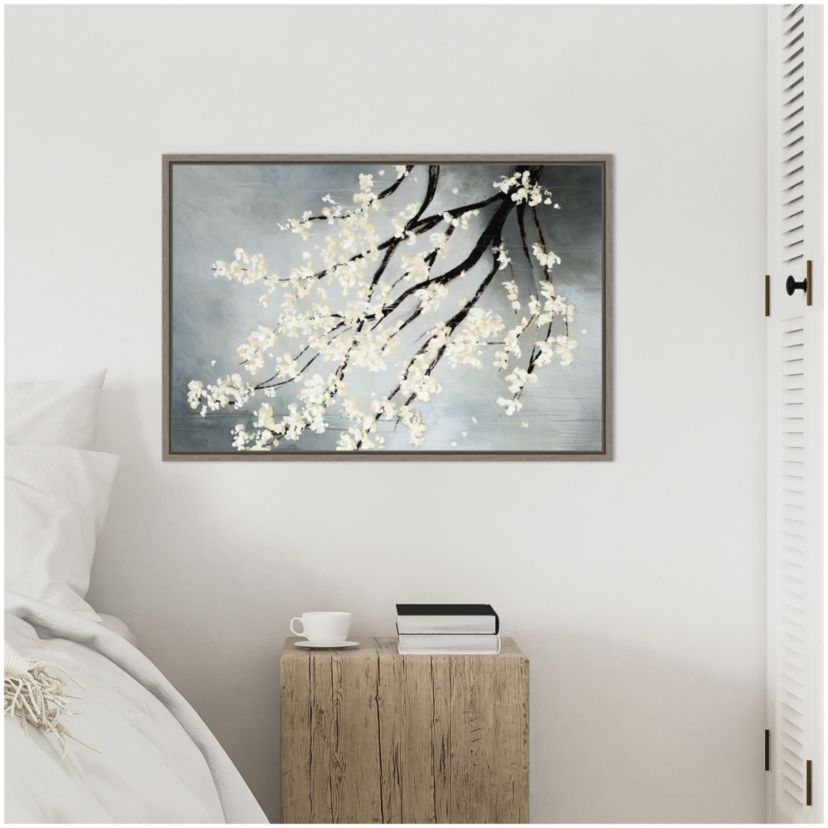 Cherry Tree Blossoms Framed Canvas Wall Art Print