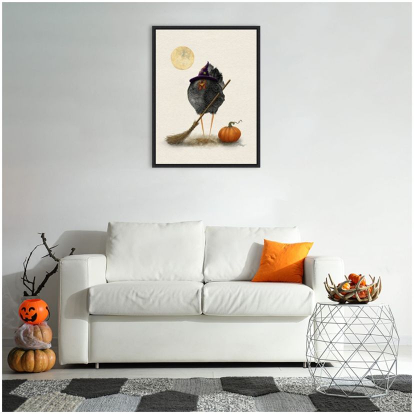Banshee Halloween Hen Framed Canvas Wall Art Print