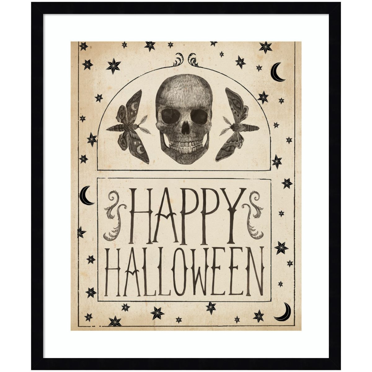 Hocus Pocus II Stars and Skull by Sara Zieve Miller Wood Framed Wall Art Print