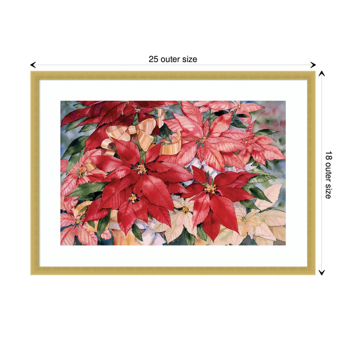 Poinsettia by Kathleen Parr McKenna Wood Framed Wall Art Print