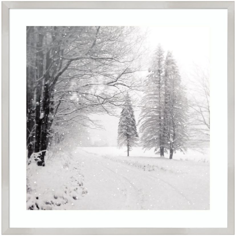 Let it Snow II BW by Sue Schlabach Wood Framed Wall Art Print