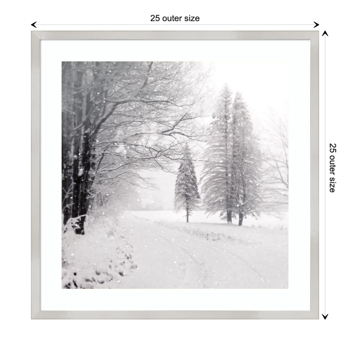 Let it Snow II BW by Sue Schlabach Wood Framed Wall Art Print