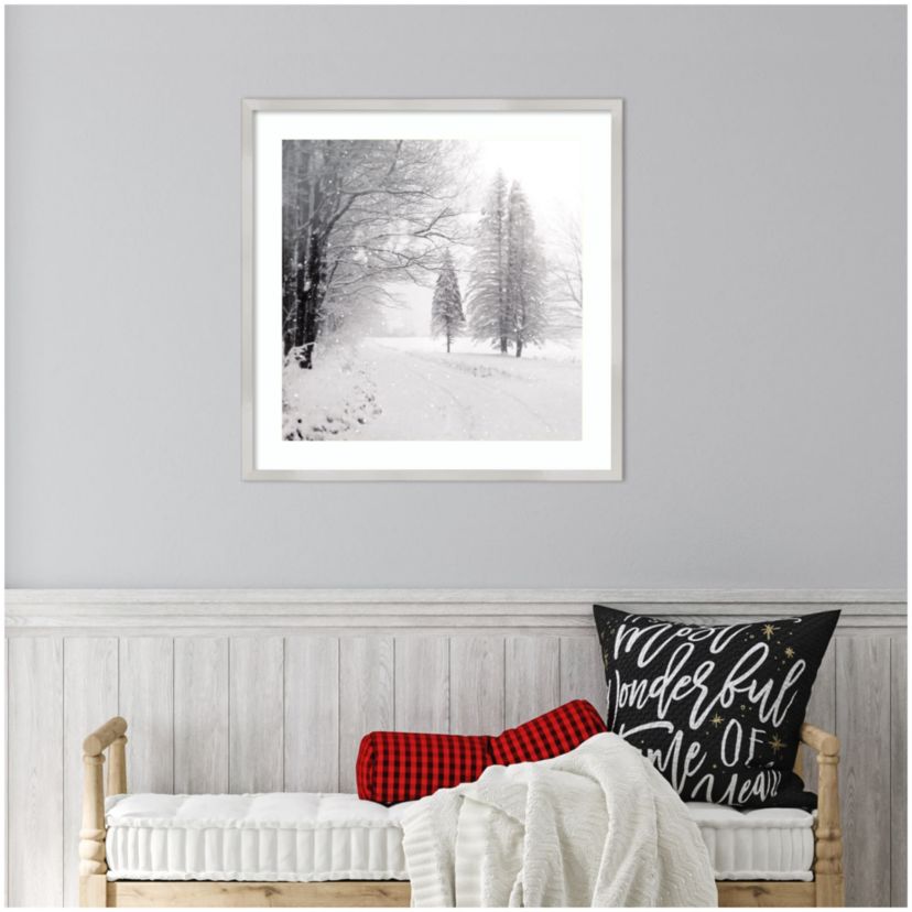 Let it Snow II BW by Sue Schlabach Wood Framed Wall Art Print