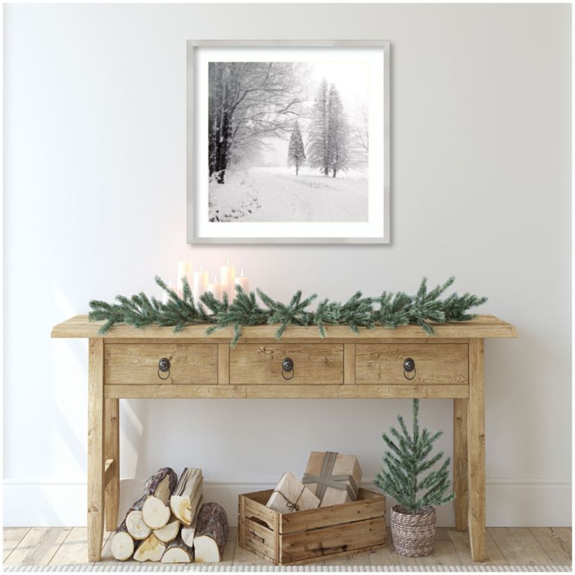 Let it Snow II BW by Sue Schlabach Wood Framed Wall Art Print