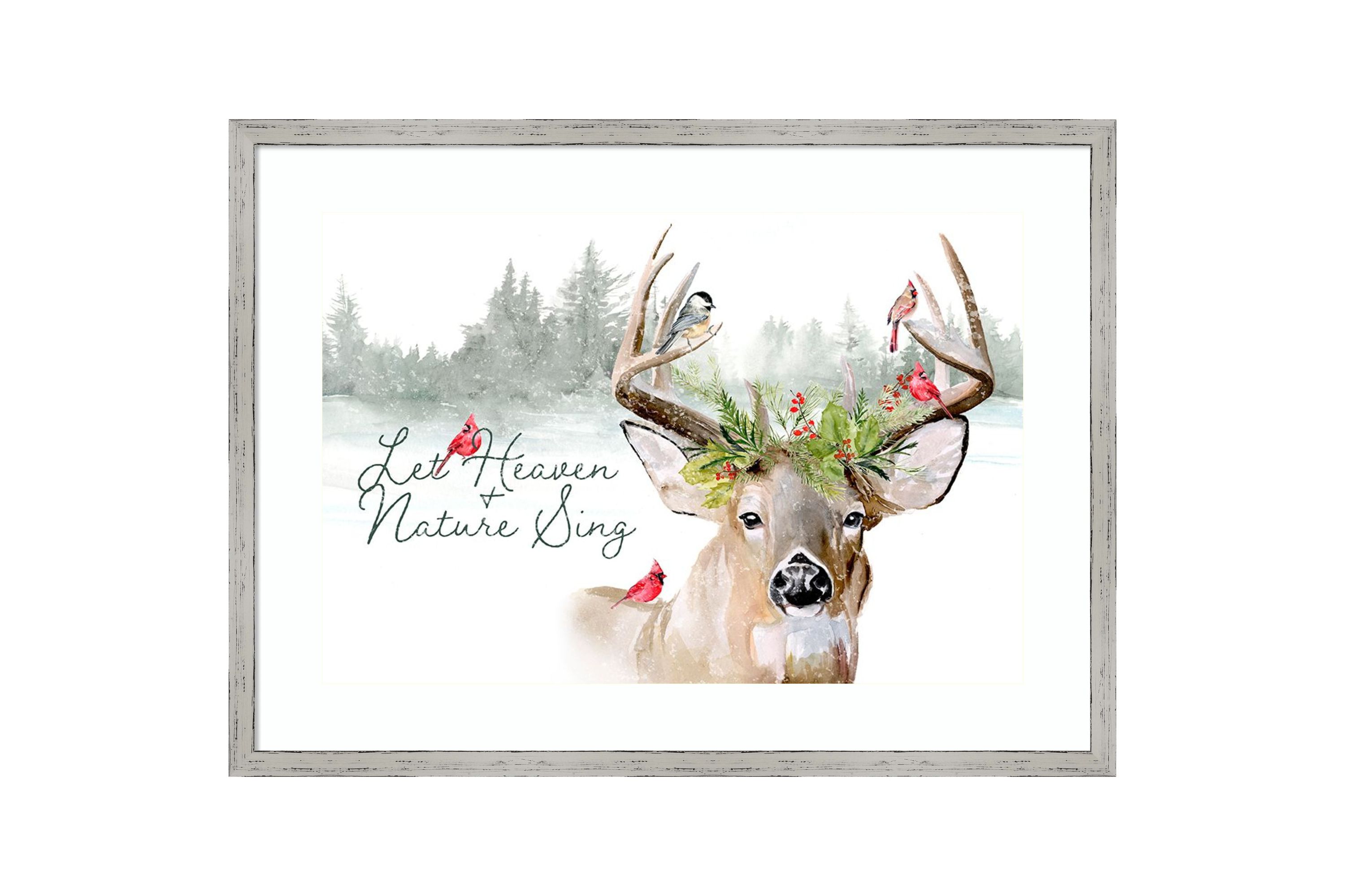 Holiday Deer Collection A by Jennifer Paxton Parker Wood Framed Wall Art Print