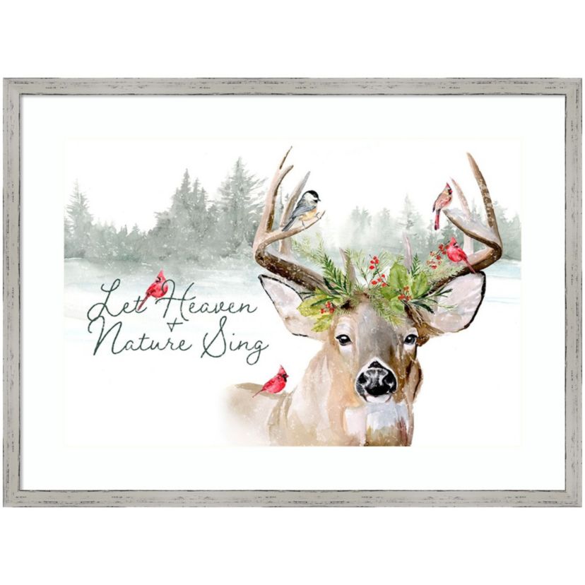 Holiday Deer Collection A by Jennifer Paxton Parker Wood Framed Wall Art Print
