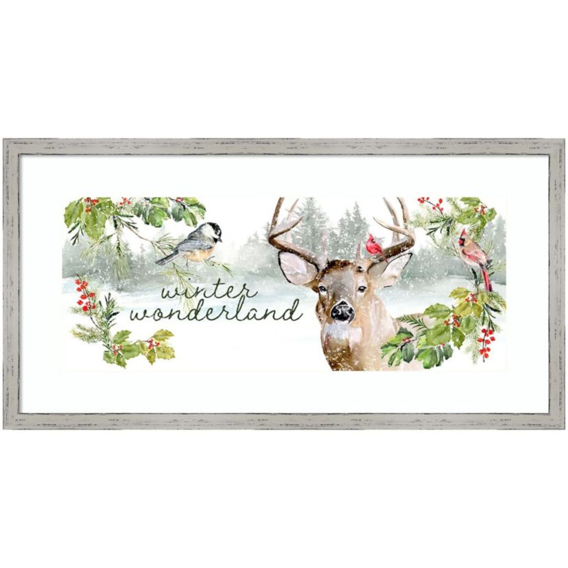 Holiday Deer Collection D by Jennifer Paxton Parker Wood Framed Wall Art Print