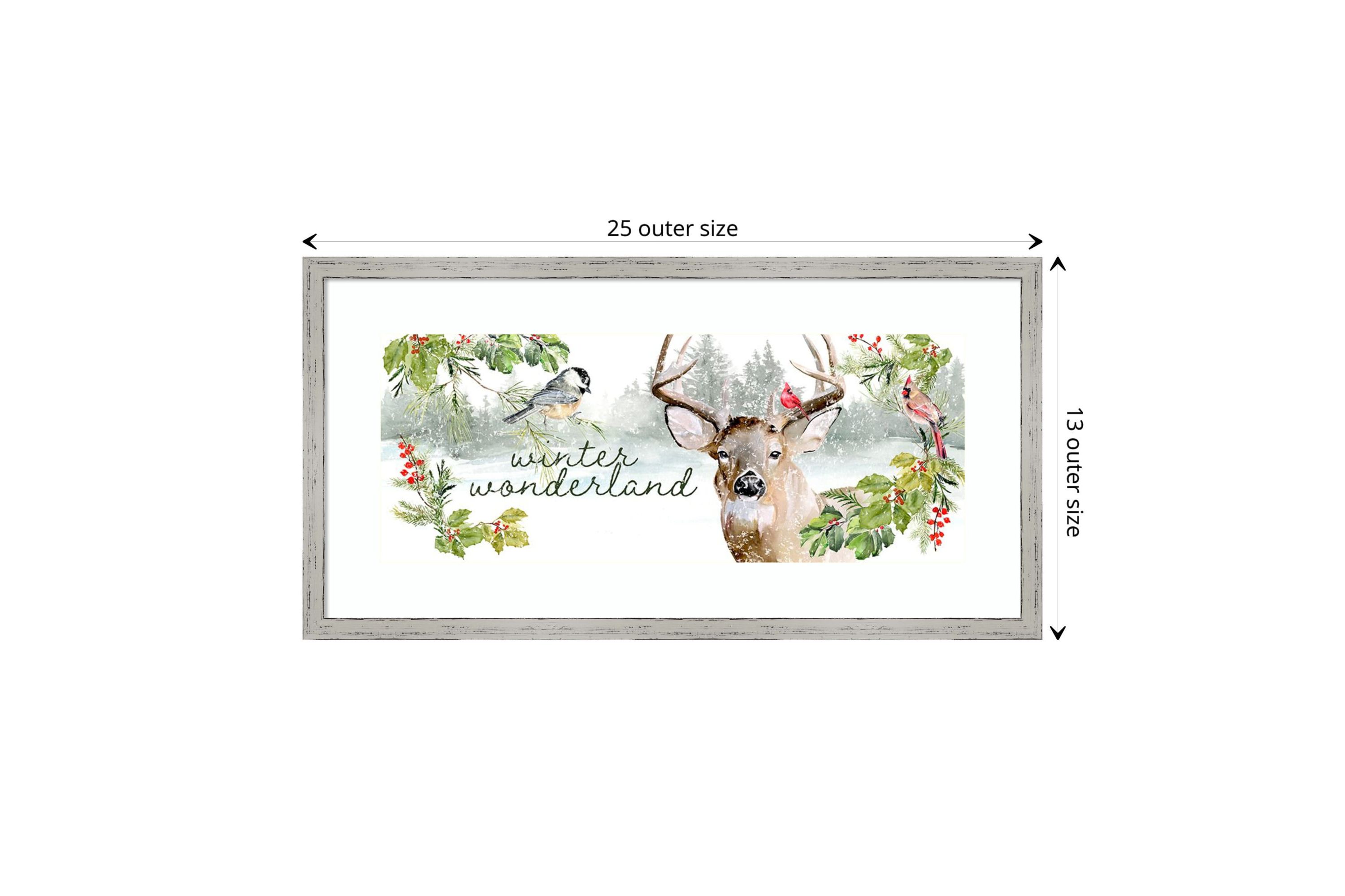Holiday Deer Collection D by Jennifer Paxton Parker Wood Framed Wall Art Print