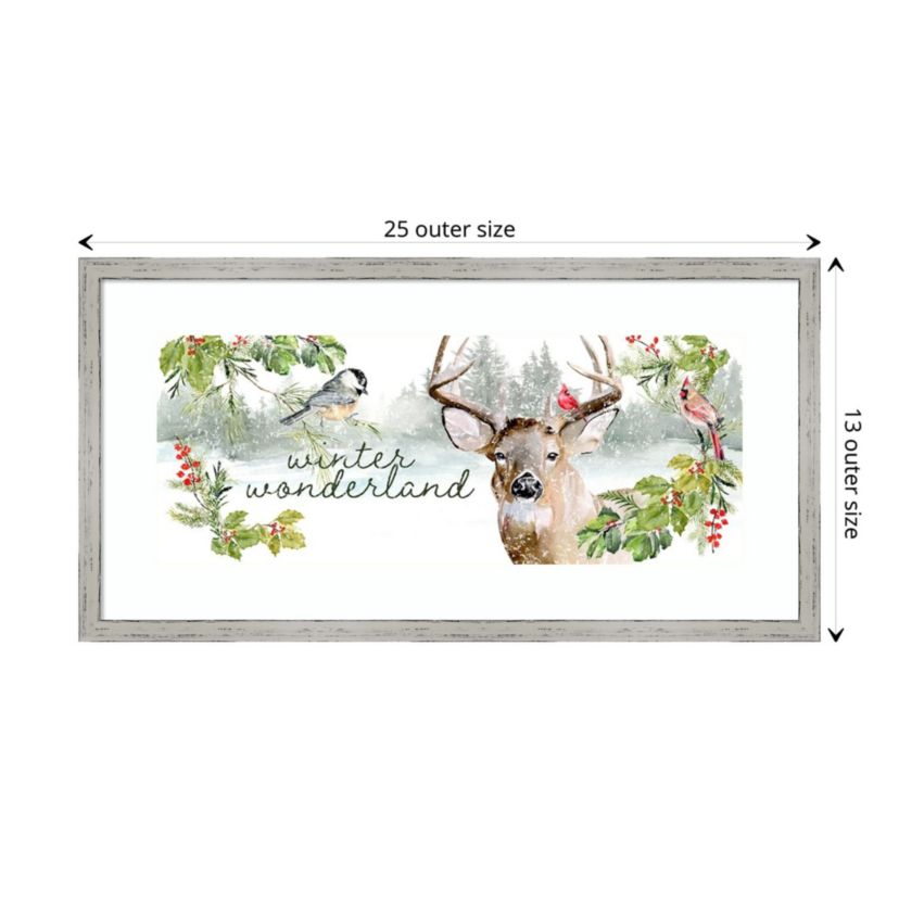 Holiday Deer Collection D by Jennifer Paxton Parker Wood Framed Wall Art Print